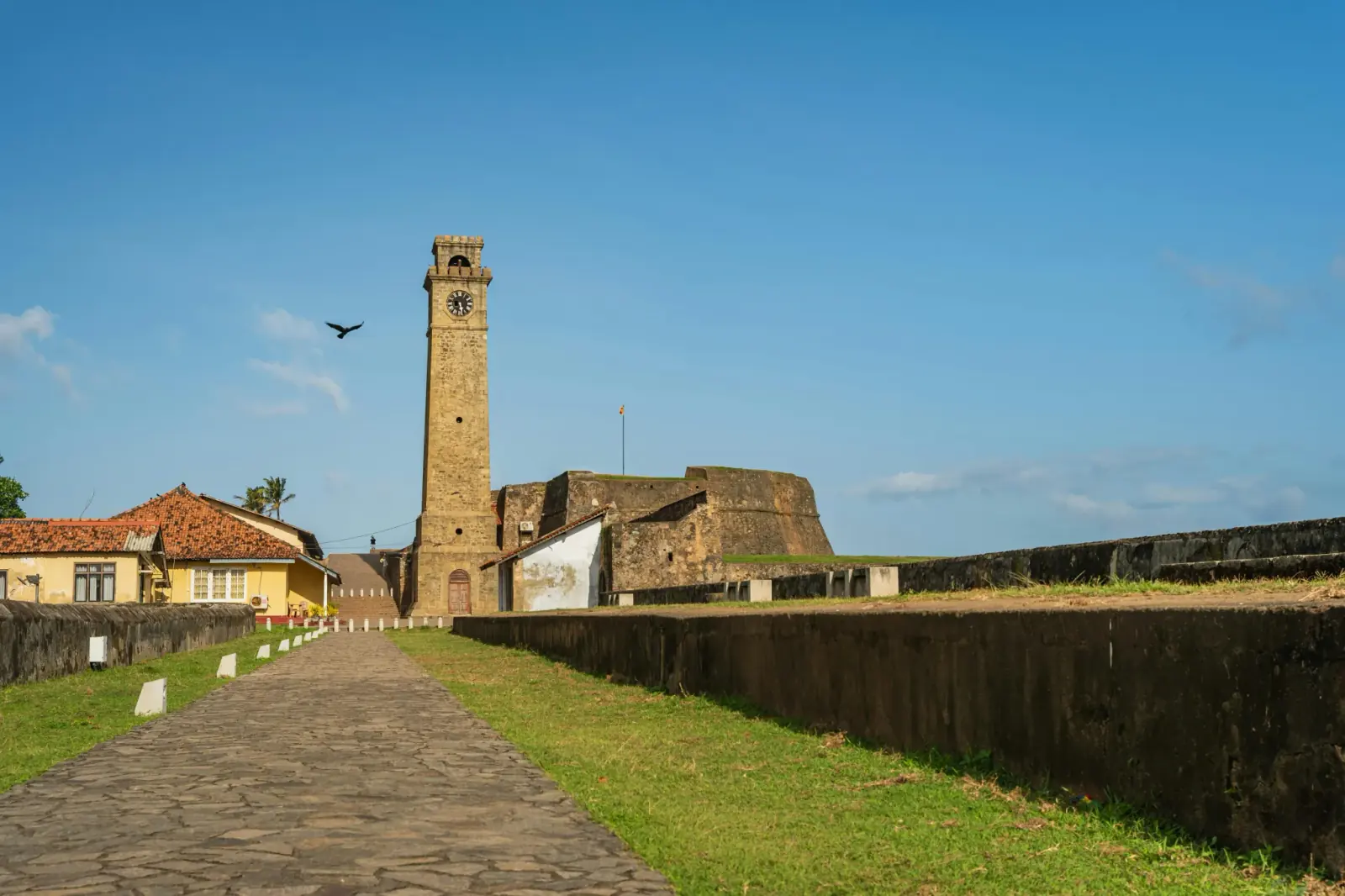 Travellers exploring the colonial streets of Galle Fort